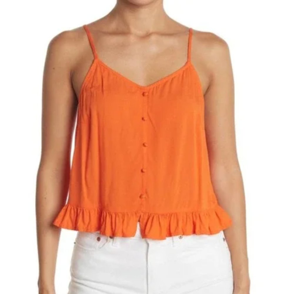 NWT, Abound, Ruffle Trim Orange Fluro Cami, Size 1X